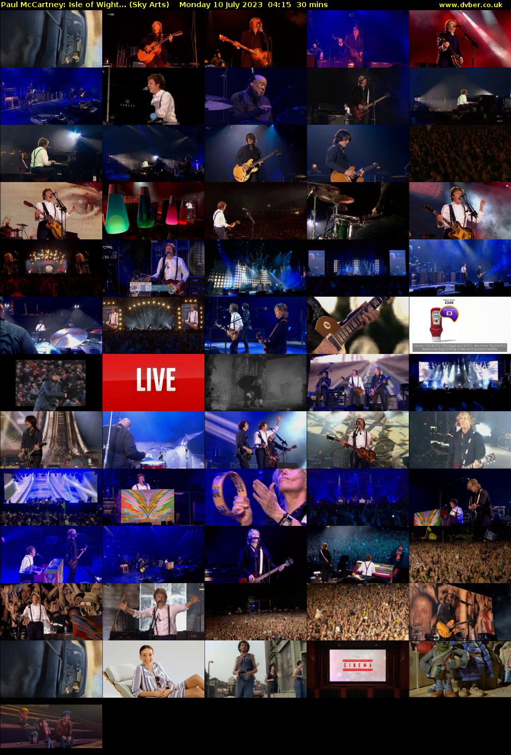 Paul McCartney: Isle of Wight... (Sky Arts) Monday 10 July 2023 04:15 - 04:45