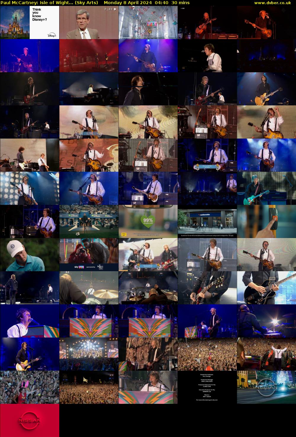 Paul McCartney: Isle of Wight... (Sky Arts) Monday 8 April 2024 04:40 - 05:10