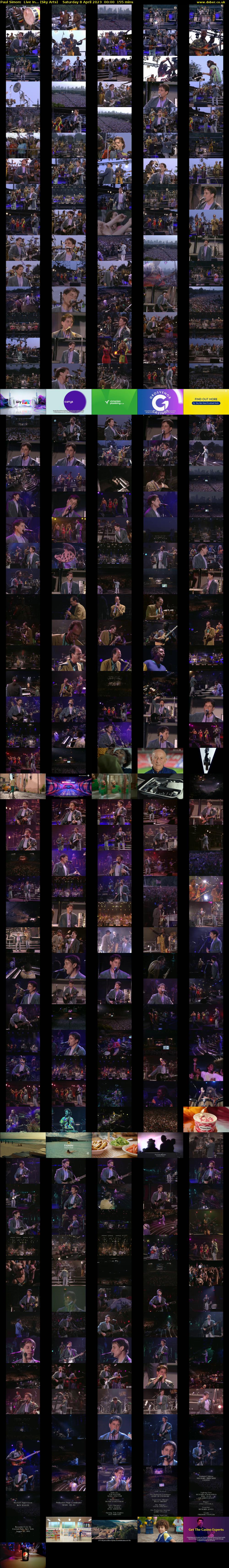 Paul Simon:  Live In... (Sky Arts) Saturday 8 April 2023 00:00 - 02:35