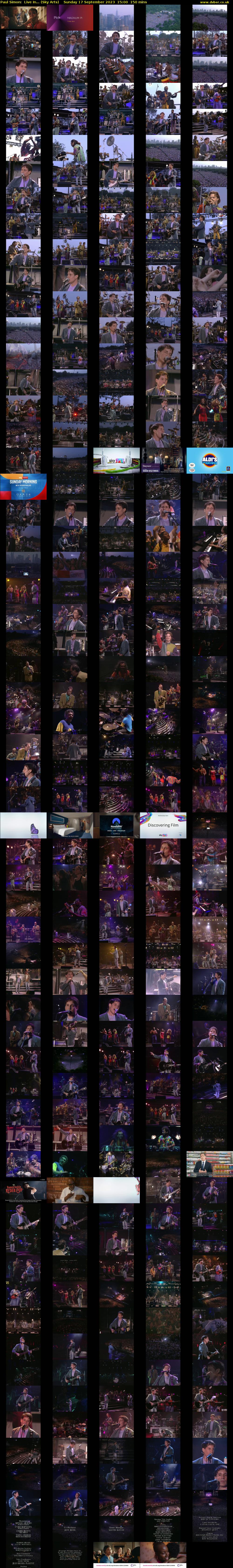 Paul Simon:  Live In... (Sky Arts) Sunday 17 September 2023 15:00 - 17:30