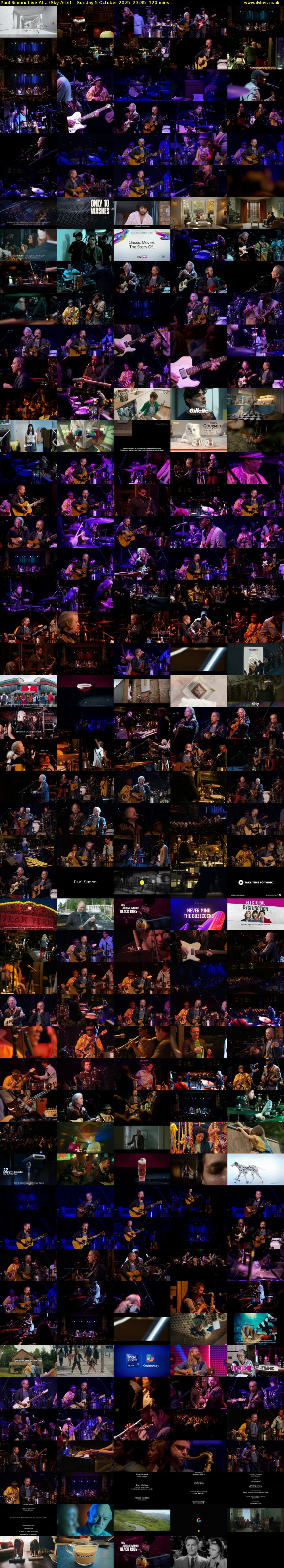 Paul Simon: Live At... (Sky Arts) Sunday 5 October 2025 23:35 - 01:35