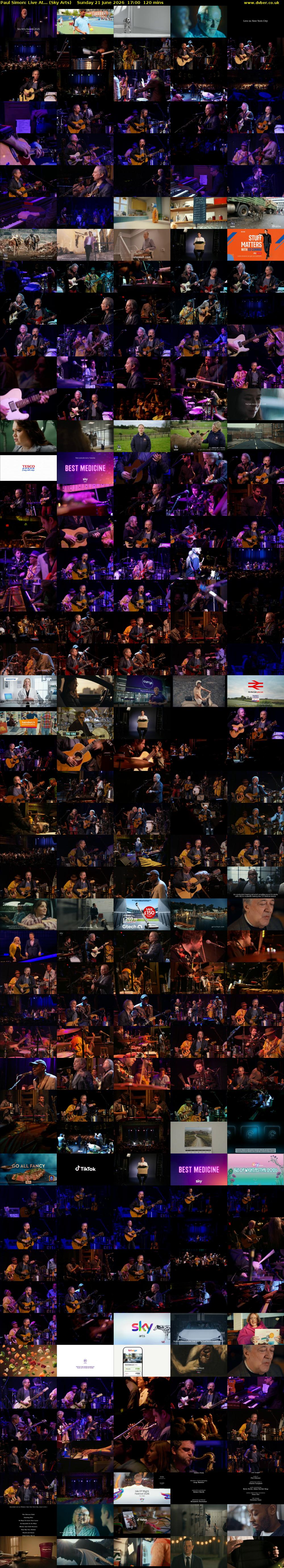 Paul Simon: Live At... (Sky Arts) Sunday 21 June 2026 17:00 - 19:00