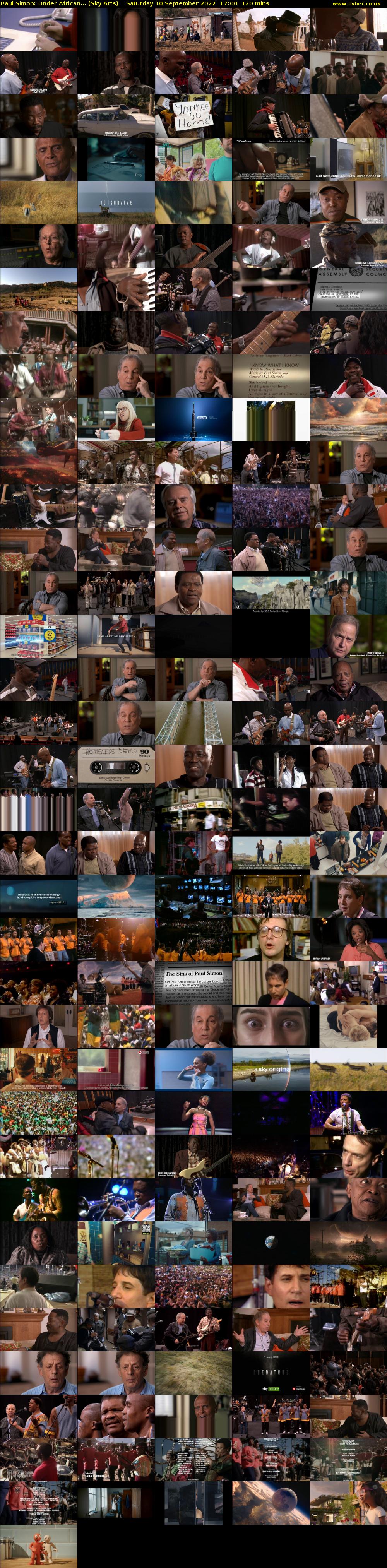Paul Simon: Under African... (Sky Arts) Saturday 10 September 2022 17:00 - 19:00