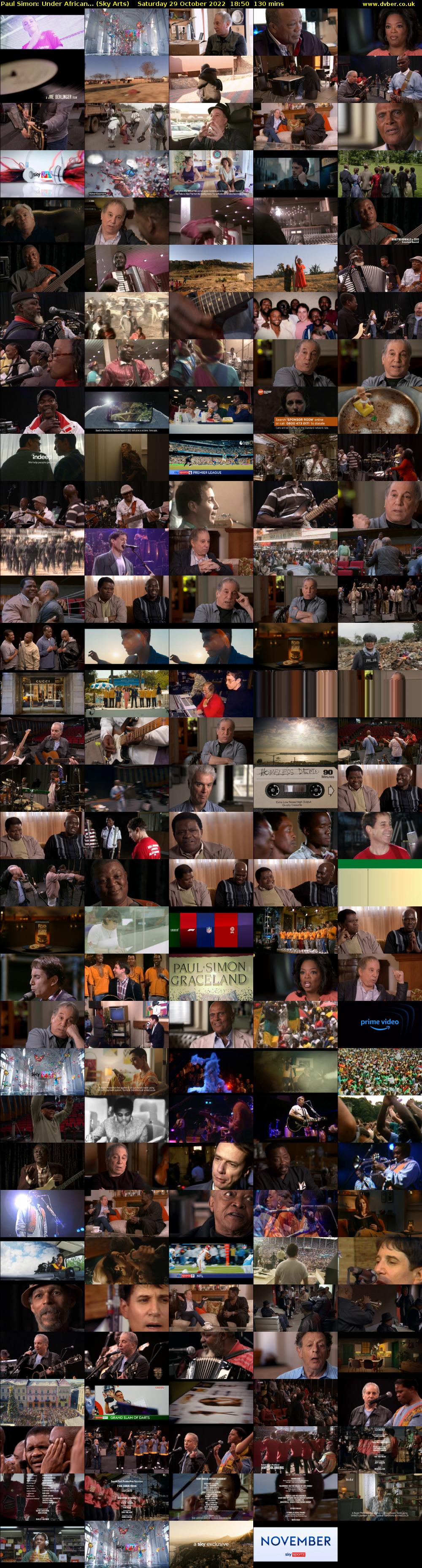 Paul Simon: Under African... (Sky Arts) Saturday 29 October 2022 18:50 - 21:00
