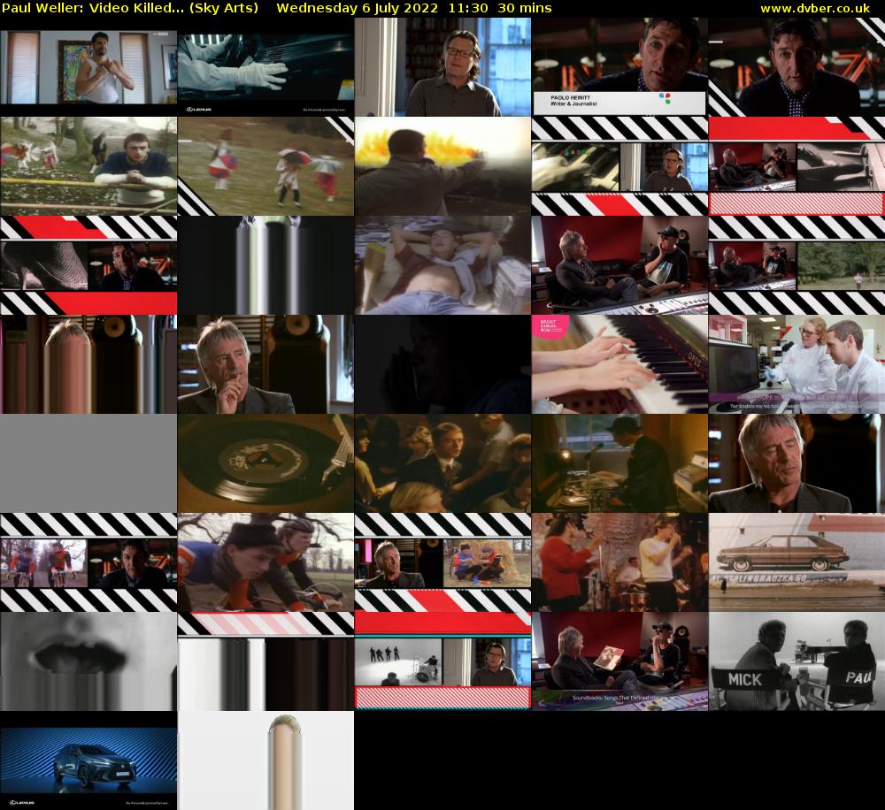 Paul Weller: Video Killed... (Sky Arts) Wednesday 6 July 2022 11:30 - 12:00