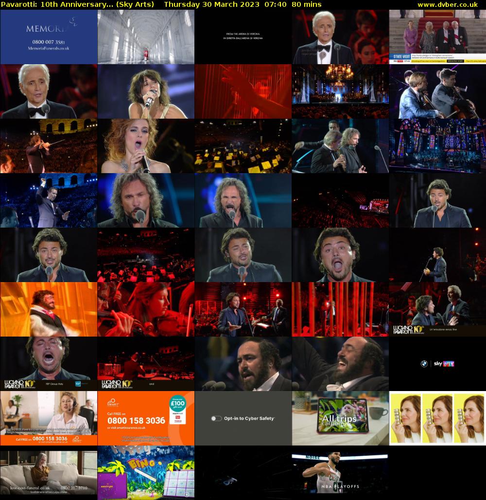 Pavarotti: 10th Anniversary... (Sky Arts) Thursday 30 March 2023 07:40 - 09:00
