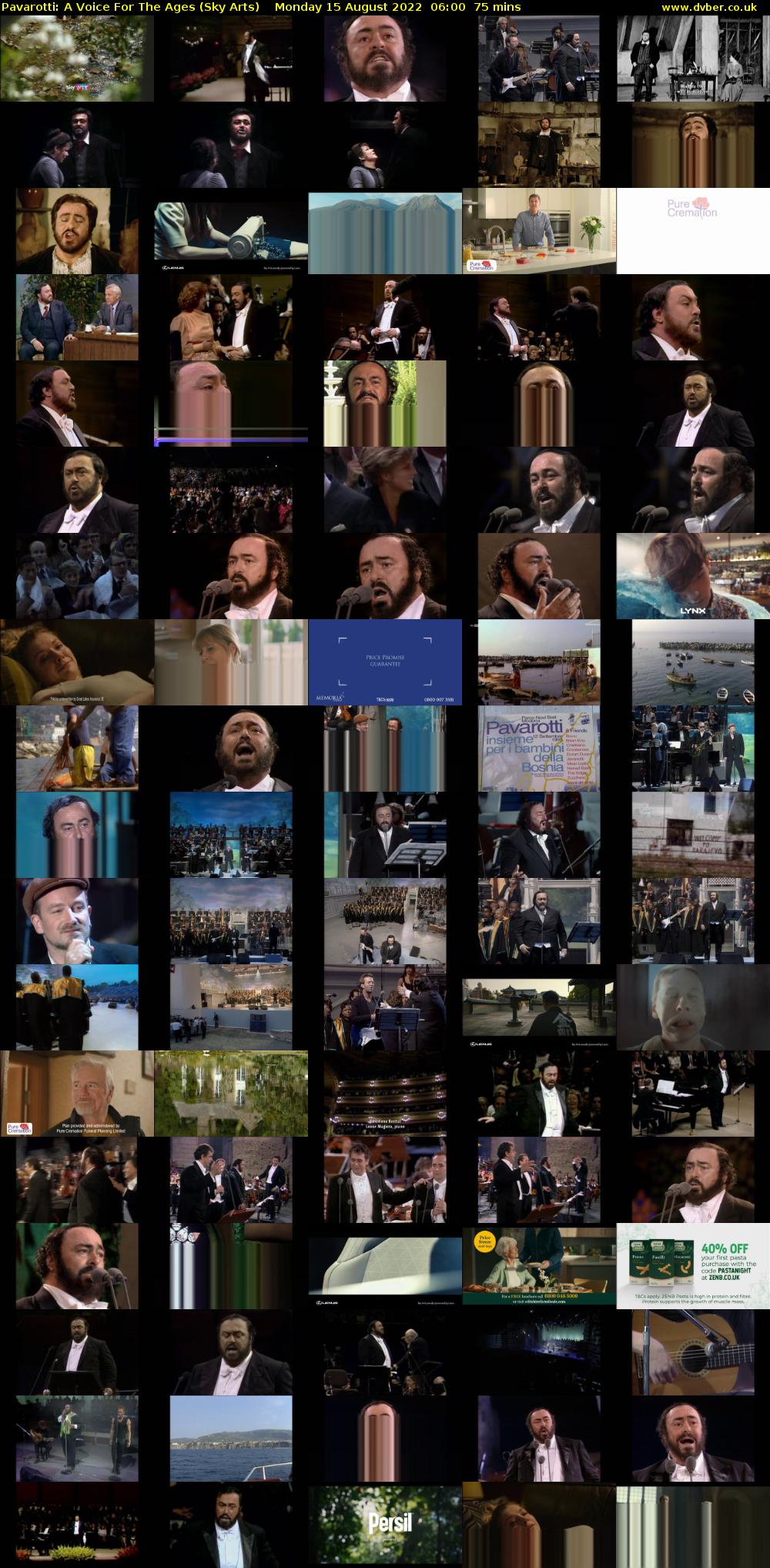 Pavarotti: A Voice For The Ages (Sky Arts) Monday 15 August 2022 06:00 - 07:15