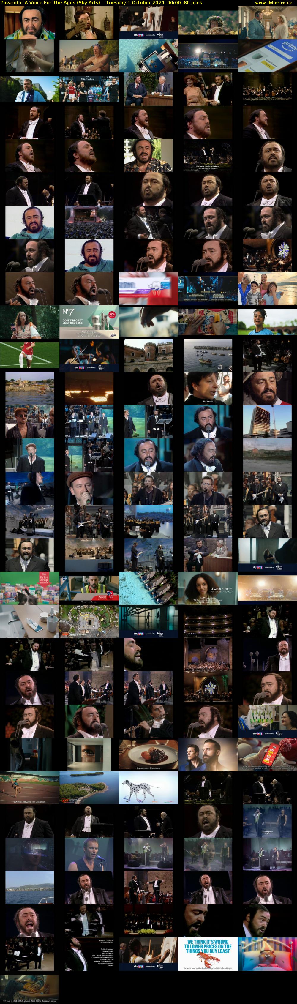Pavarotti: A Voice For The Ages (Sky Arts) Tuesday 1 October 2024 00:00 - 01:20