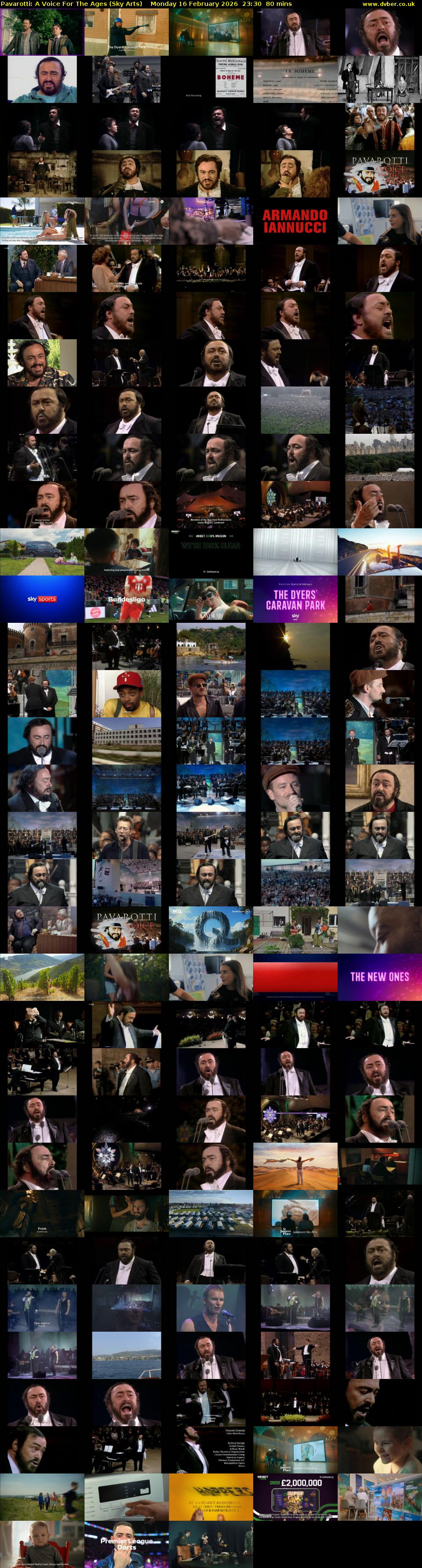 Pavarotti: A Voice For The Ages (Sky Arts) Monday 16 February 2026 23:30 - 00:50