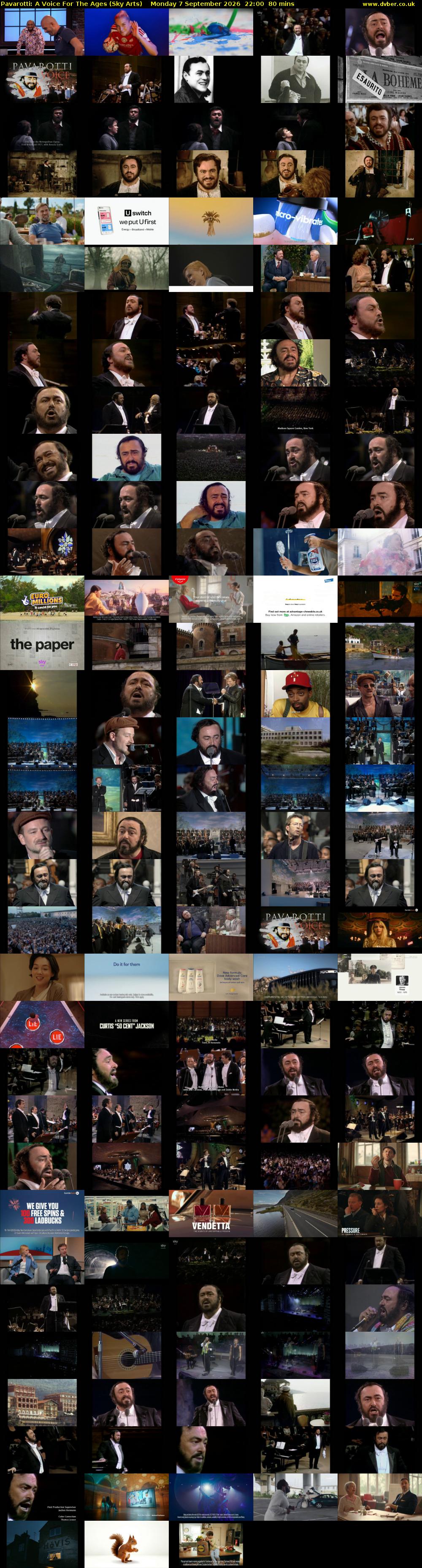 Pavarotti: A Voice For The Ages (Sky Arts) Monday 7 September 2026 22:00 - 23:20