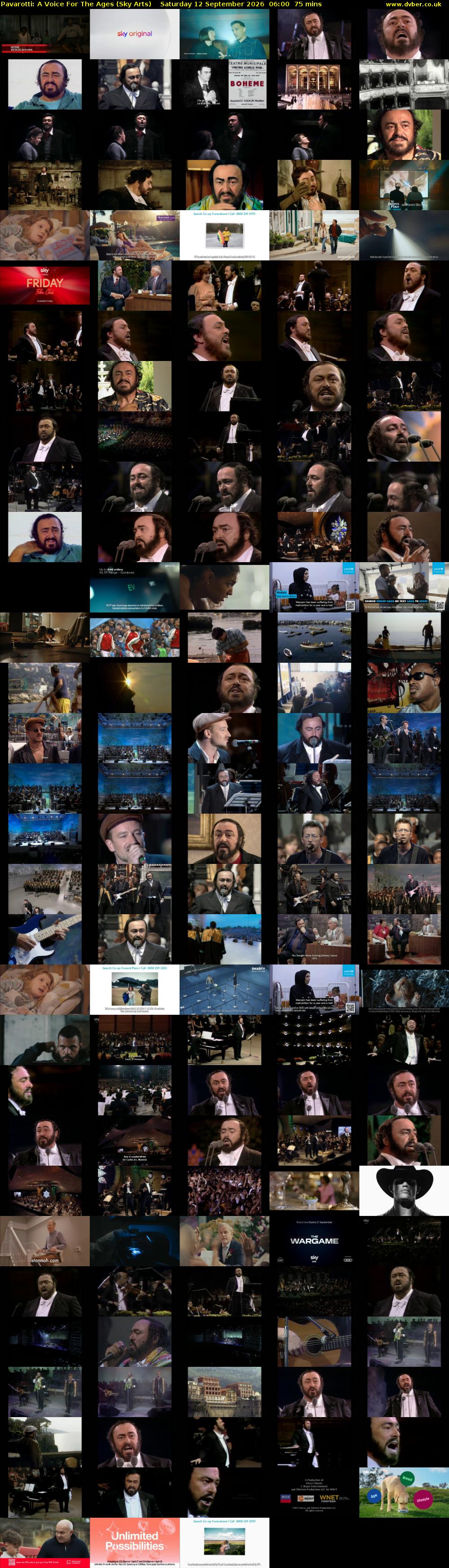 Pavarotti: A Voice For The Ages (Sky Arts) Saturday 12 September 2026 06:00 - 07:15