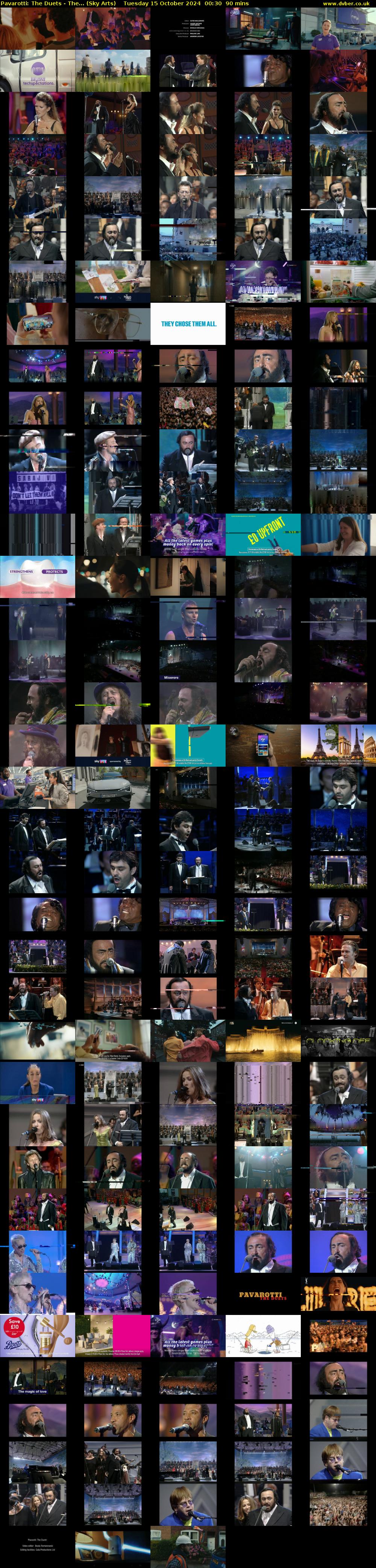Pavarotti: The Duets - The... (Sky Arts) Tuesday 15 October 2024 00:30 - 02:00