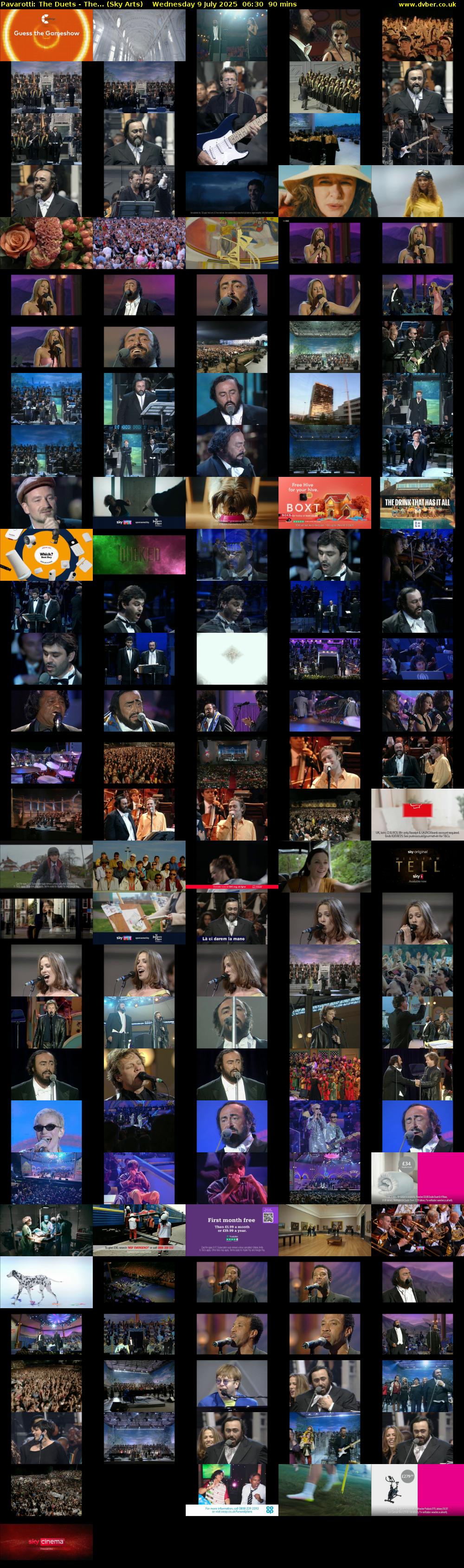 Pavarotti: The Duets - The... (Sky Arts) Wednesday 9 July 2025 06:30 - 08:00