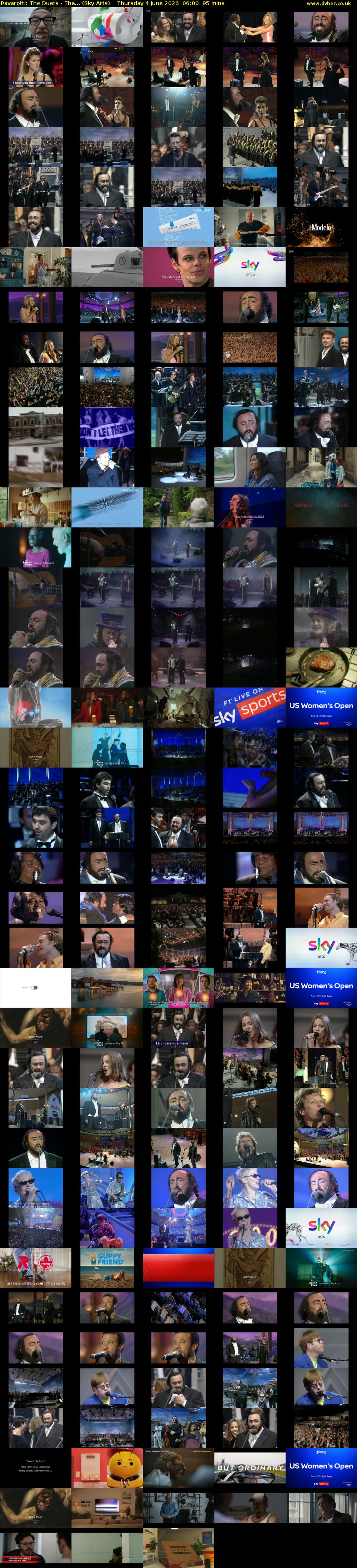 Pavarotti: The Duets - The... (Sky Arts) Thursday 4 June 2026 06:00 - 07:35