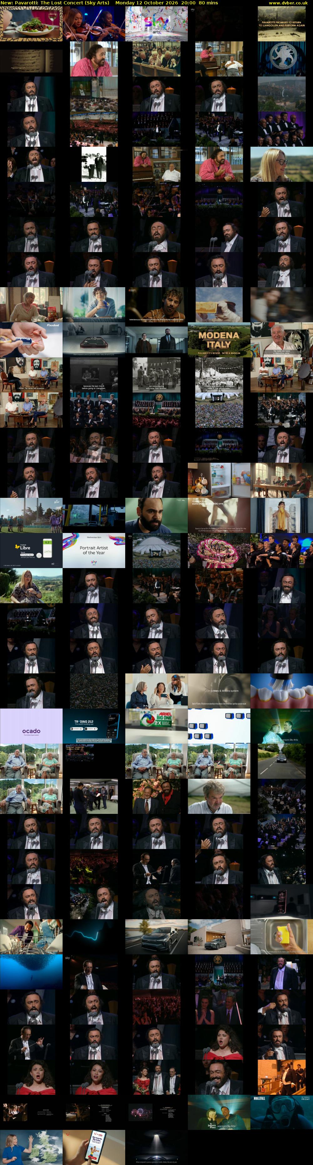 Pavarotti: The Lost Concert (Sky Arts) Monday 12 October 2026 20:00 - 21:20
