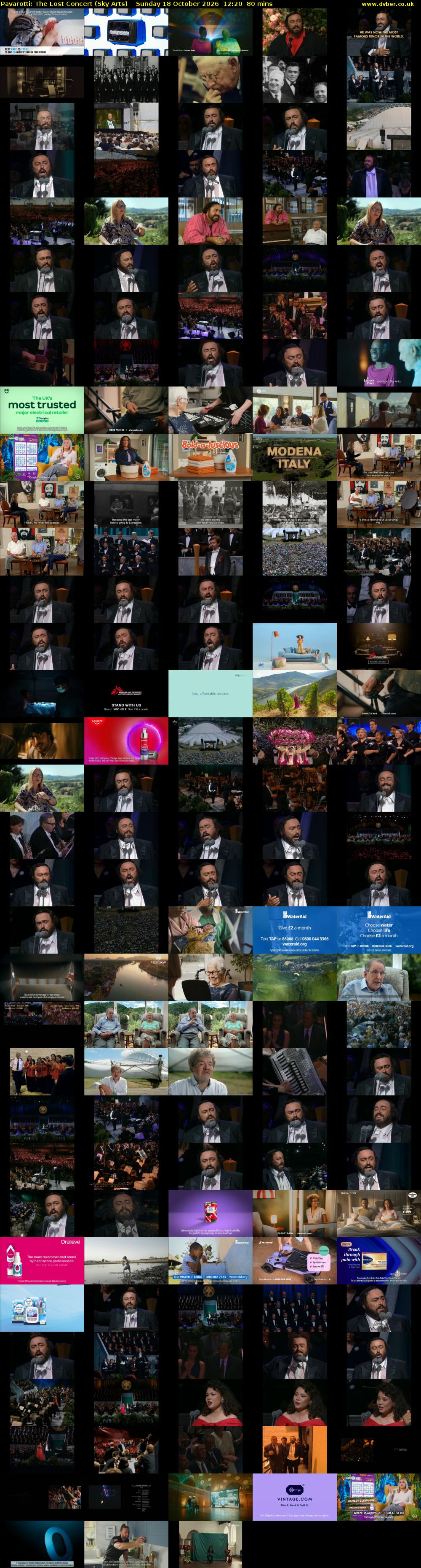Pavarotti: The Lost Concert (Sky Arts) Sunday 18 October 2026 12:20 - 13:40