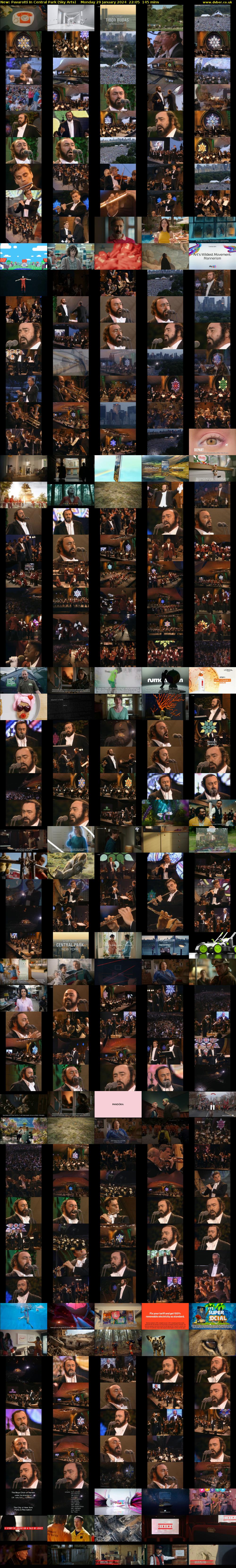 Pavarotti In Central Park (Sky Arts) Monday 29 January 2024 22:05 - 00:30