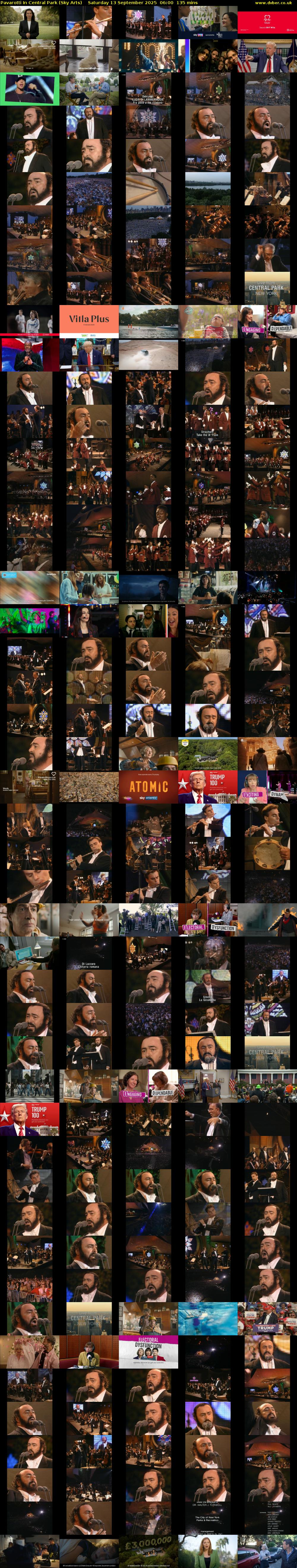Pavarotti In Central Park (Sky Arts) Saturday 13 September 2025 06:00 - 08:15