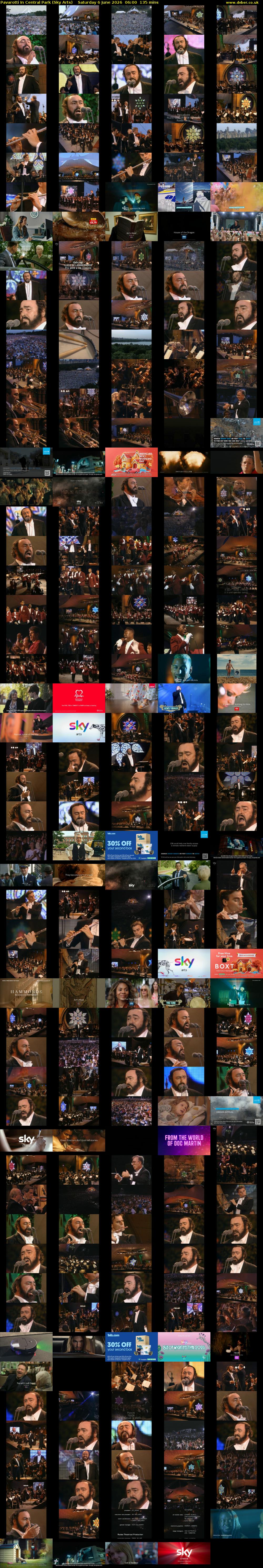 Pavarotti In Central Park (Sky Arts) Saturday 6 June 2026 06:00 - 08:15