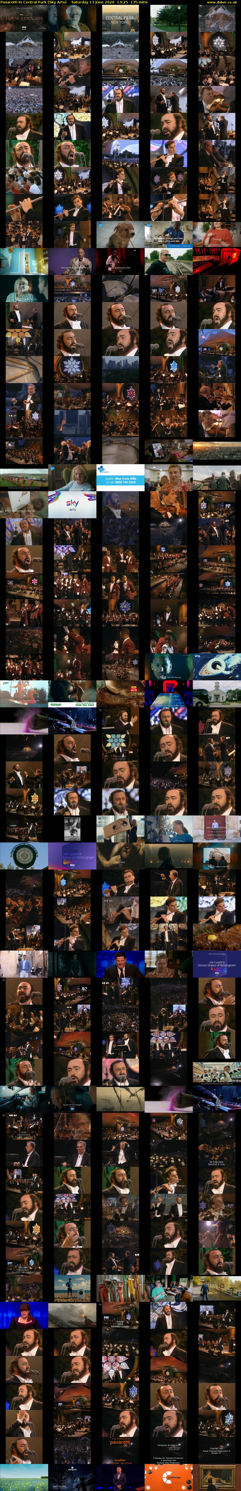 Pavarotti In Central Park (Sky Arts) Saturday 13 June 2026 13:25 - 15:40