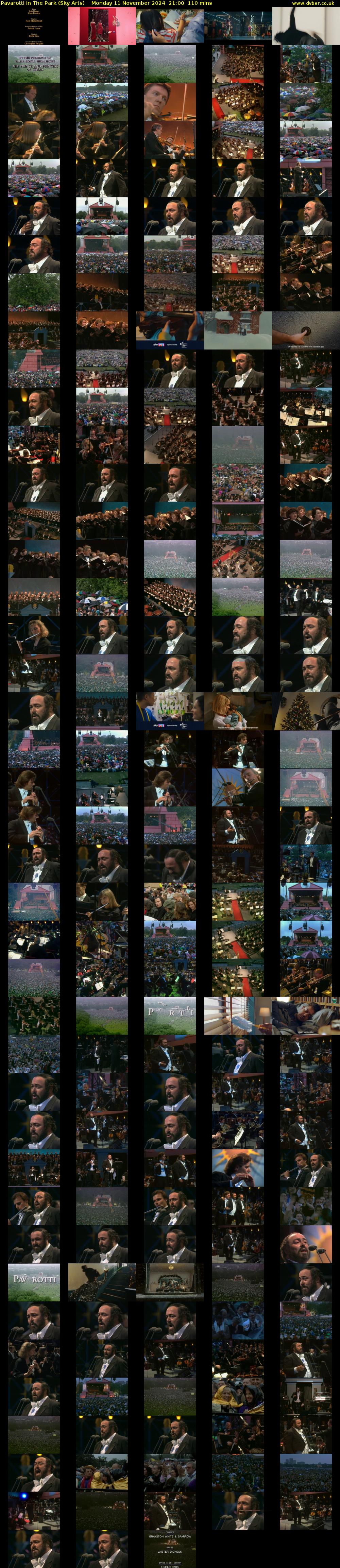 Pavarotti In The Park (Sky Arts) Monday 11 November 2024 21:00 - 22:50