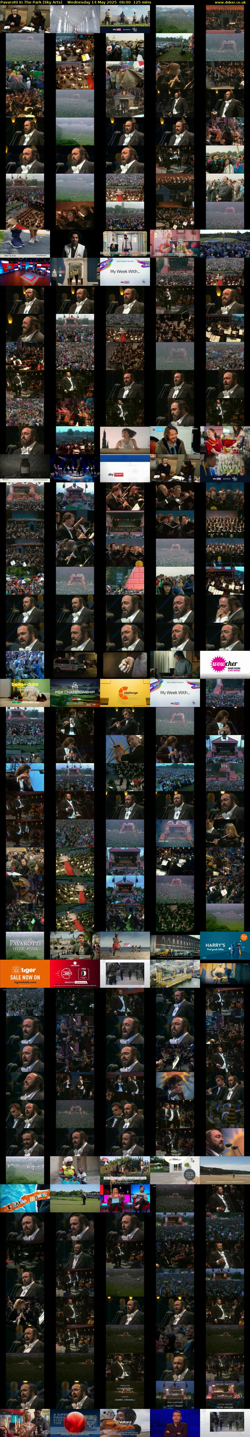 Pavarotti In The Park (Sky Arts) Wednesday 14 May 2025 06:00 - 08:05