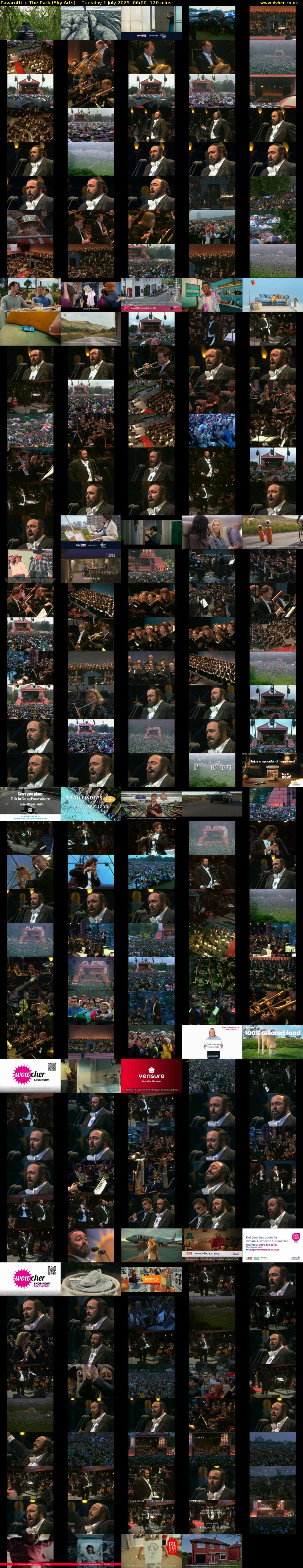 Pavarotti In The Park (Sky Arts) Tuesday 1 July 2025 06:00 - 08:00