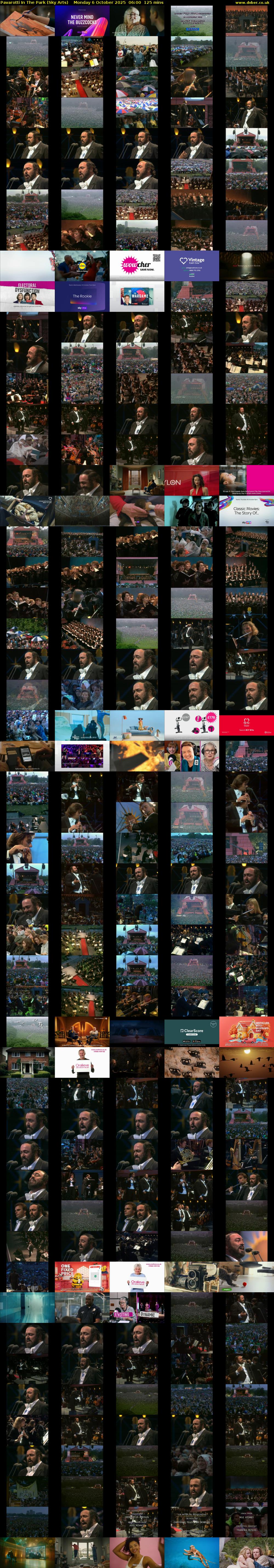 Pavarotti In The Park (Sky Arts) Monday 6 October 2025 06:00 - 08:05
