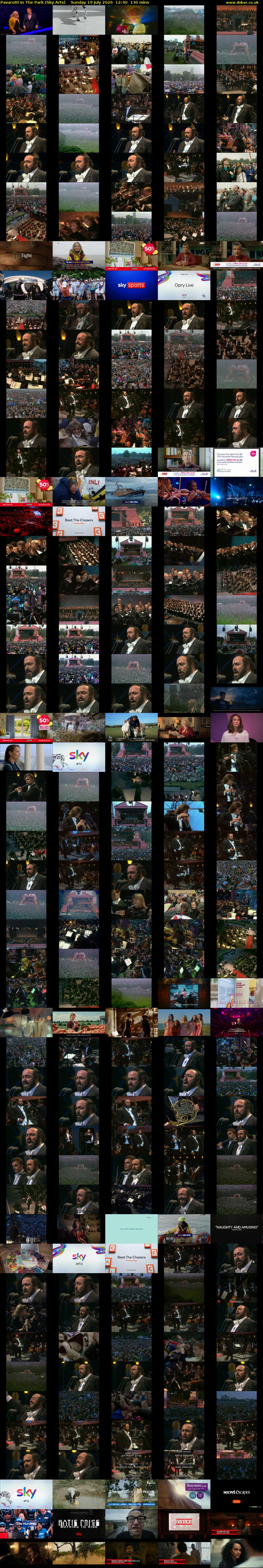 Pavarotti In The Park (Sky Arts) Sunday 19 July 2026 12:40 - 14:50