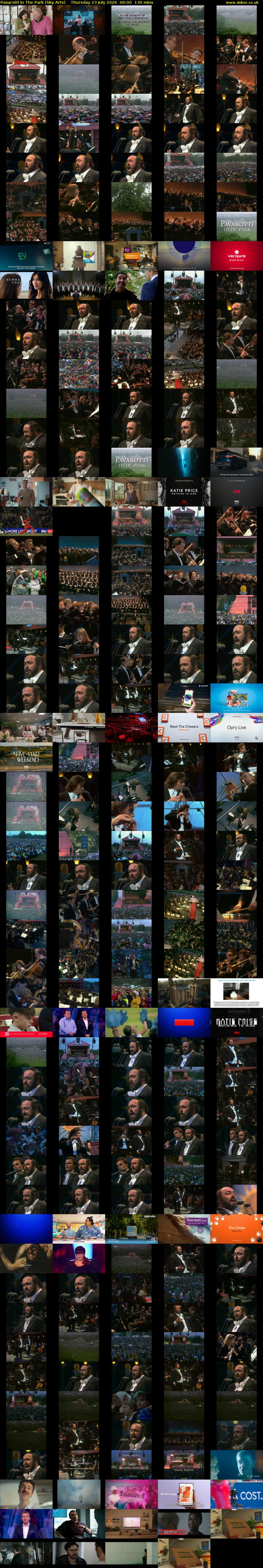Pavarotti In The Park (Sky Arts) Thursday 23 July 2026 06:00 - 08:10