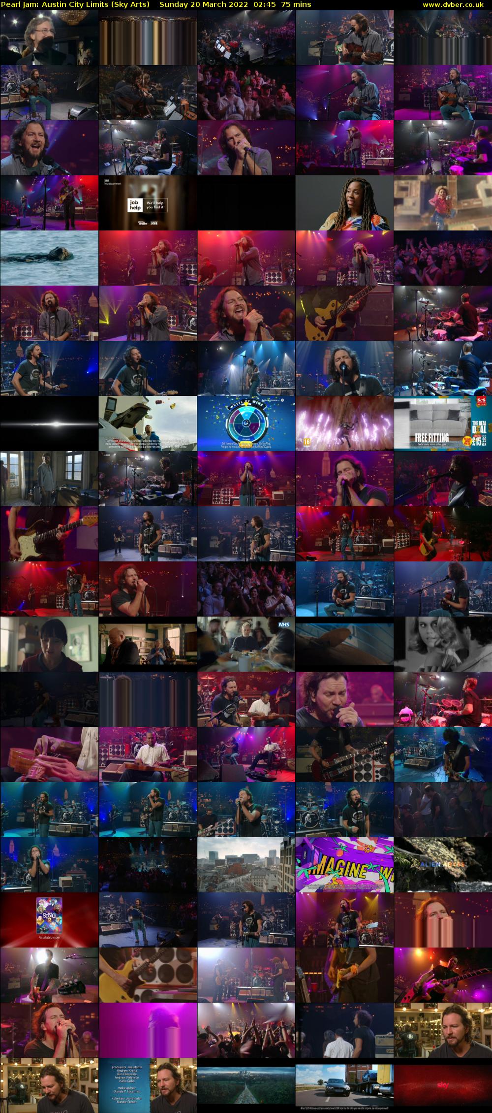 Pearl Jam: Austin City Limits (Sky Arts) Sunday 20 March 2022 02:45 - 04:00