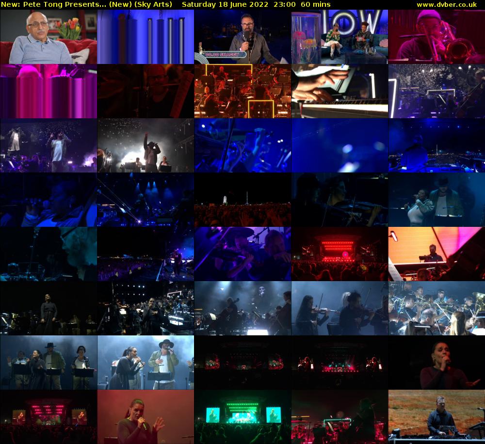 Pete Tong Presents... (New) (Sky Arts) Saturday 18 June 2022 23:00 - 00:00