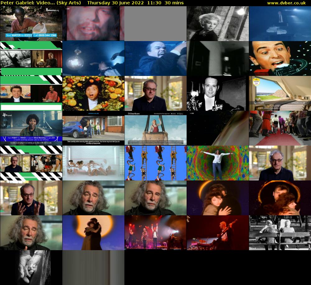 Peter Gabriel: Video... (Sky Arts) Thursday 30 June 2022 11:30 - 12:00