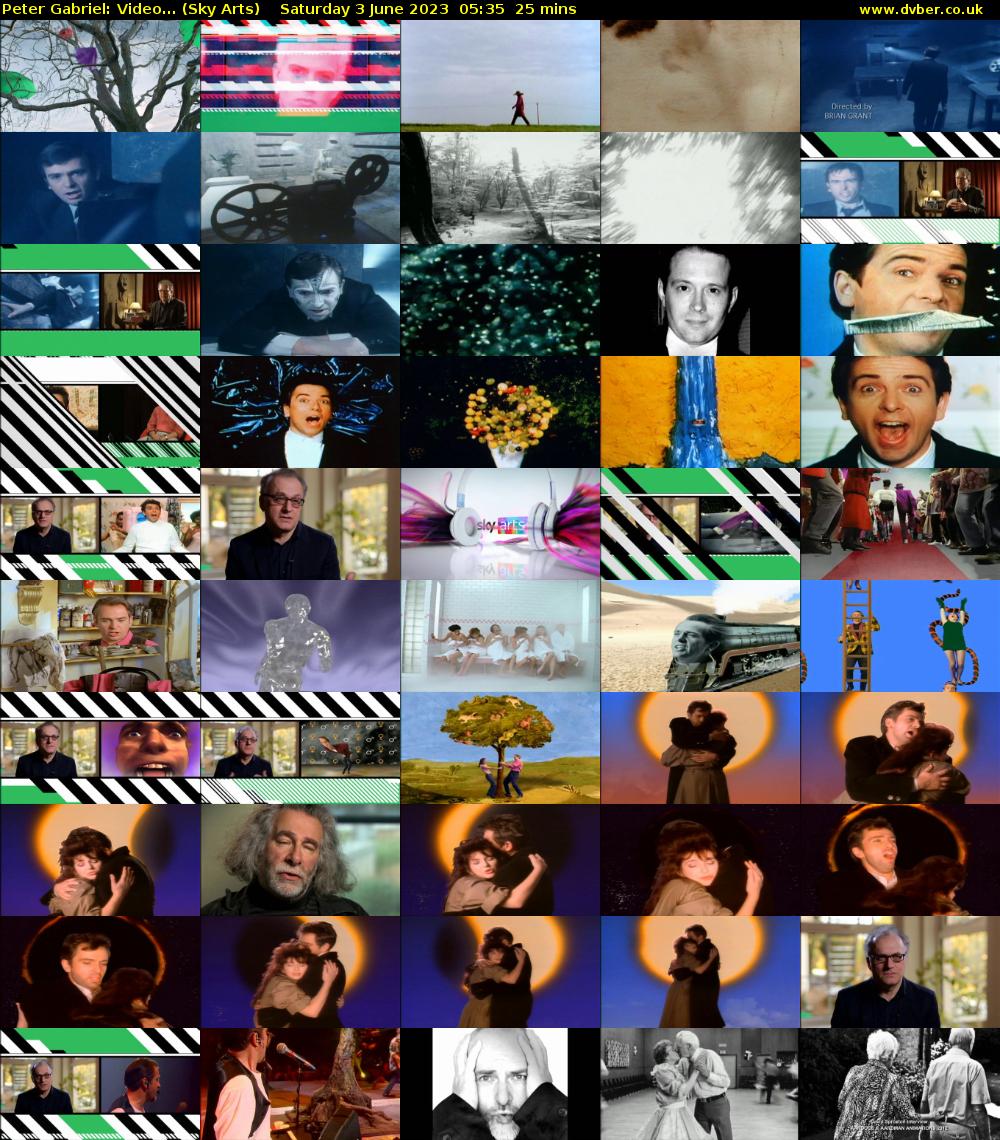 Peter Gabriel: Video... (Sky Arts) Saturday 3 June 2023 05:35 - 06:00