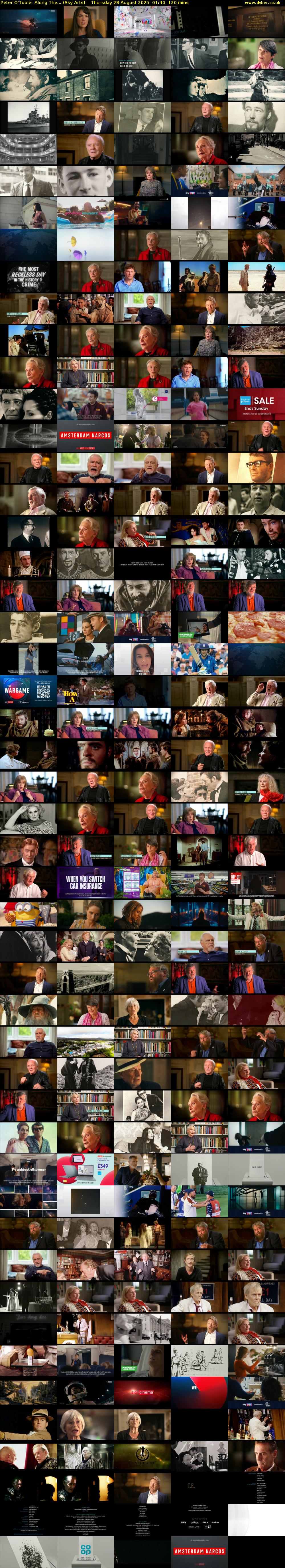 Peter O'Toole: Along The... (Sky Arts) Thursday 28 August 2025 01:40 - 03:40