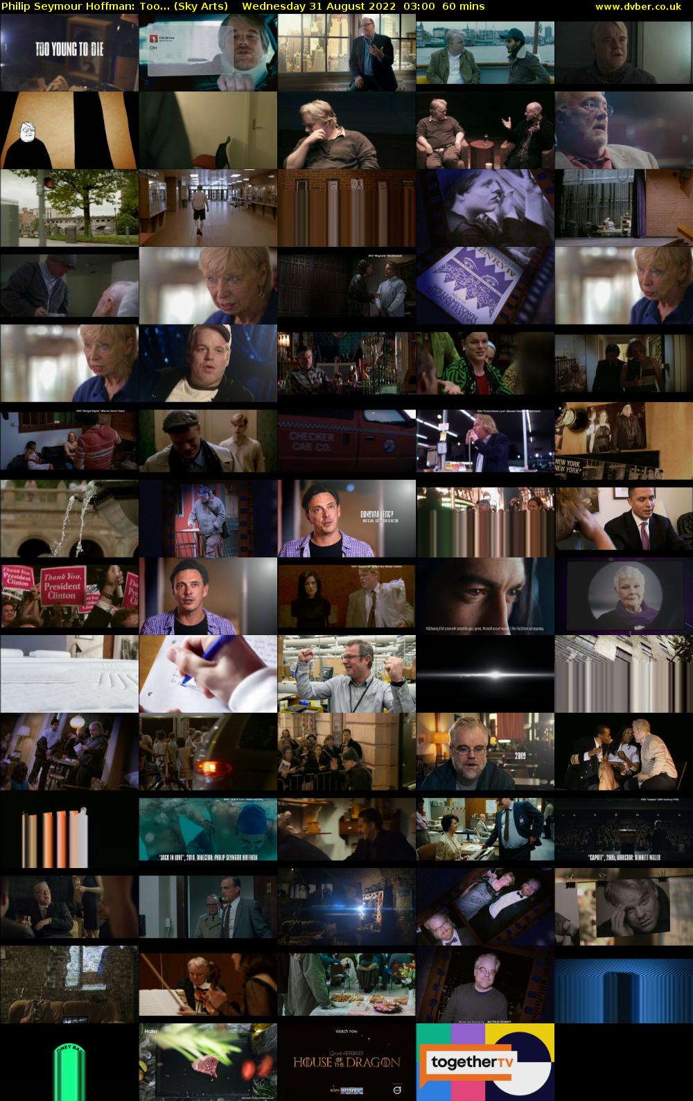 Philip Seymour Hoffman: Too... (Sky Arts) Wednesday 31 August 2022 03:00 - 04:00