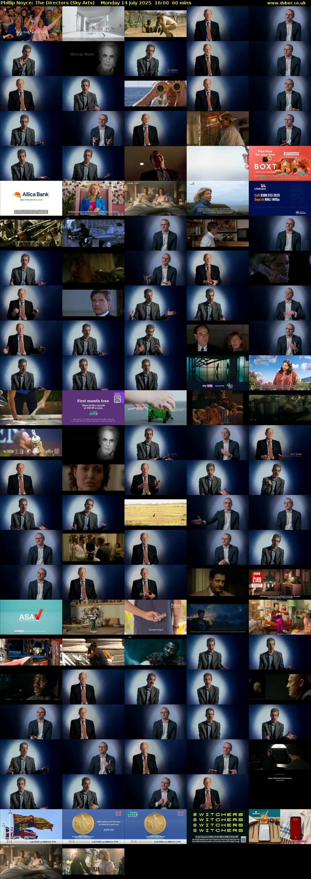 Phillip Noyce: The Directors (Sky Arts) Monday 14 July 2025 16:00 - 17:00
