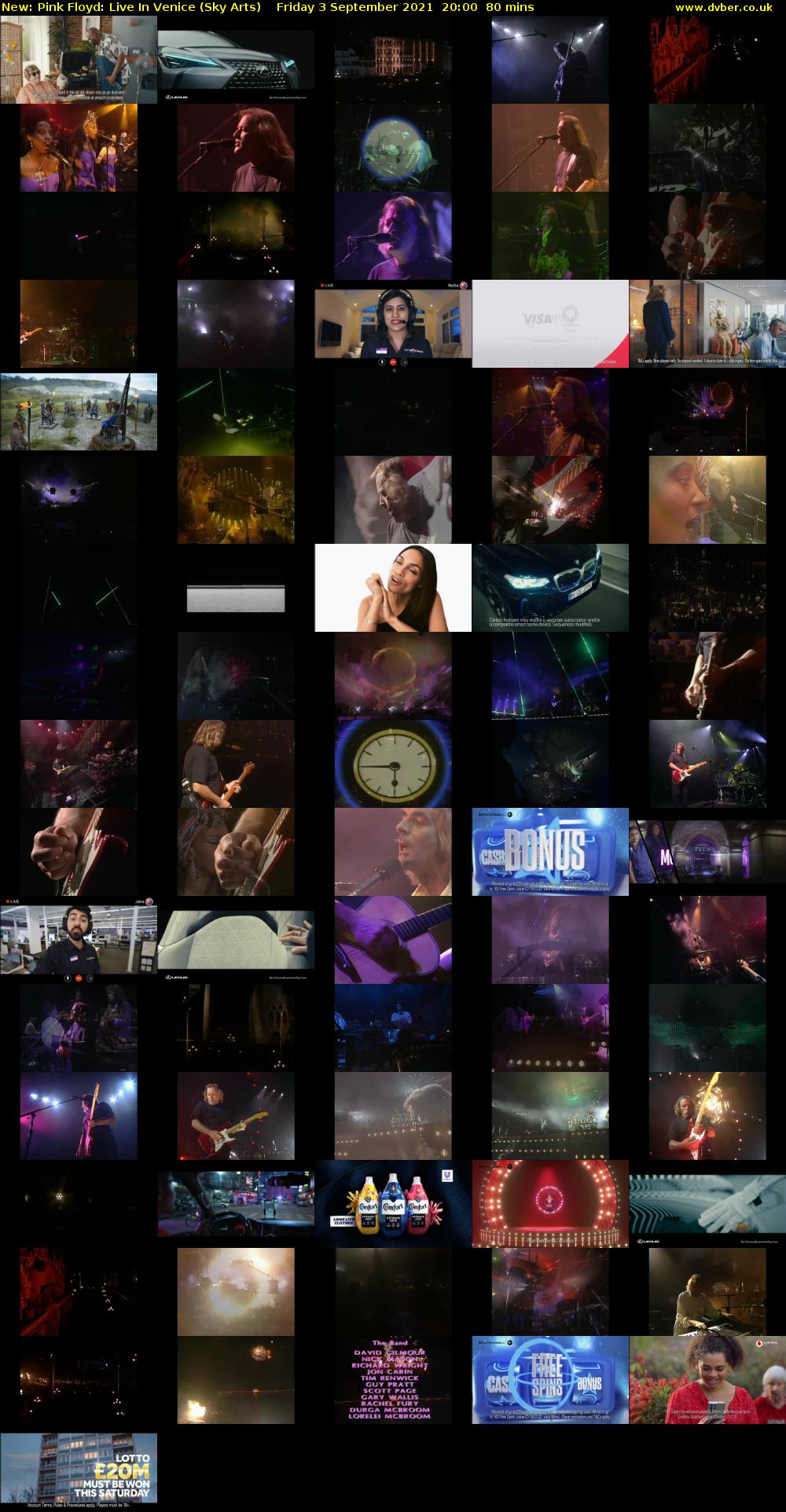 Pink Floyd: Live In Venice (Sky Arts) Friday 3 September 2021 21:00 - 22:20