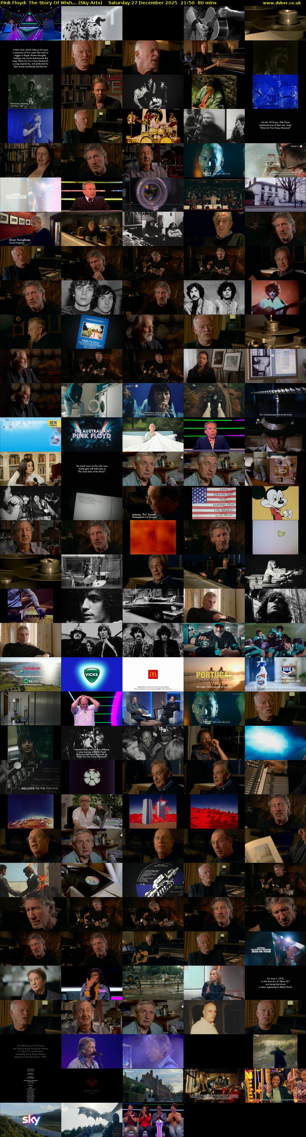 Pink Floyd: The Story Of Wish... (Sky Arts) Saturday 27 December 2025 21:50 - 23:10