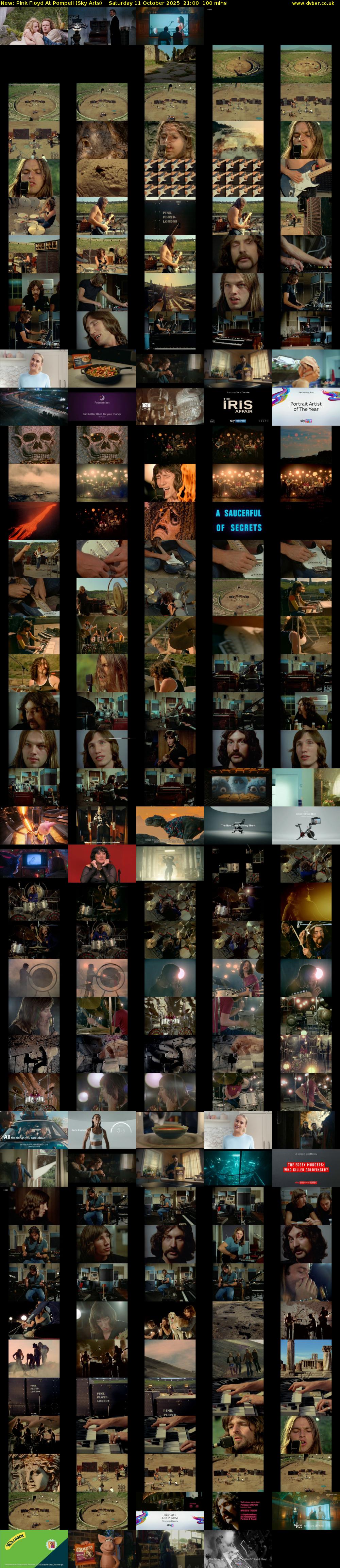 Pink Floyd At Pompeii (Sky Arts) Saturday 11 October 2025 21:00 - 22:40