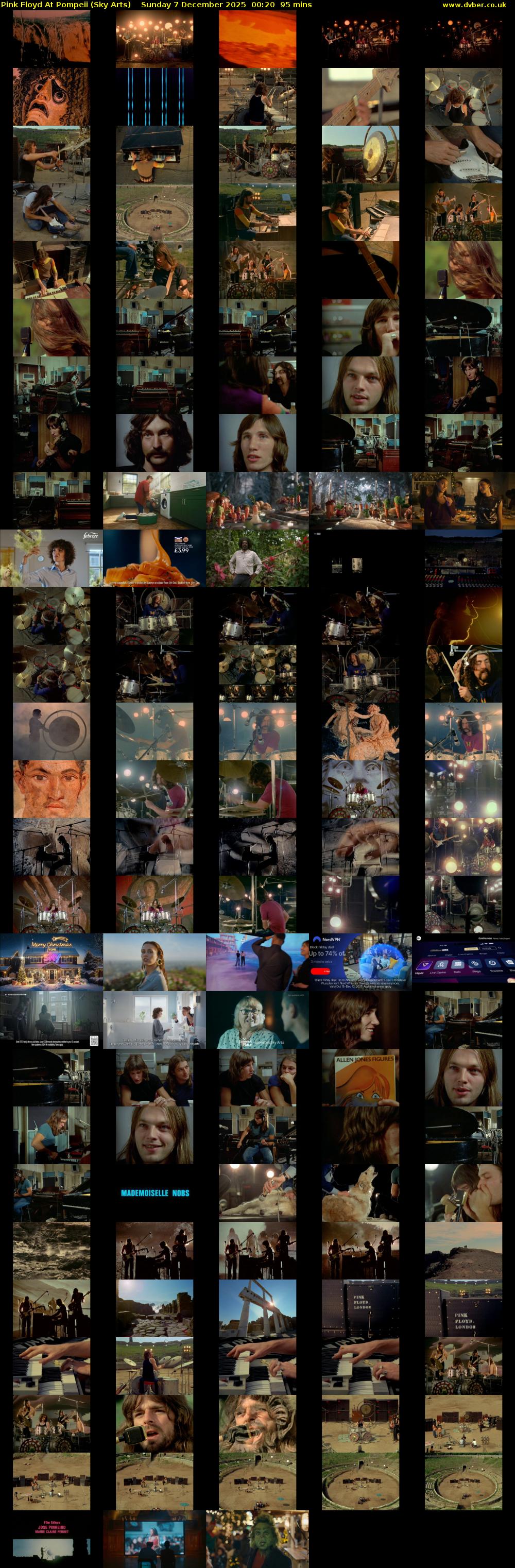 Pink Floyd At Pompeii (Sky Arts) Sunday 7 December 2025 00:20 - 01:55