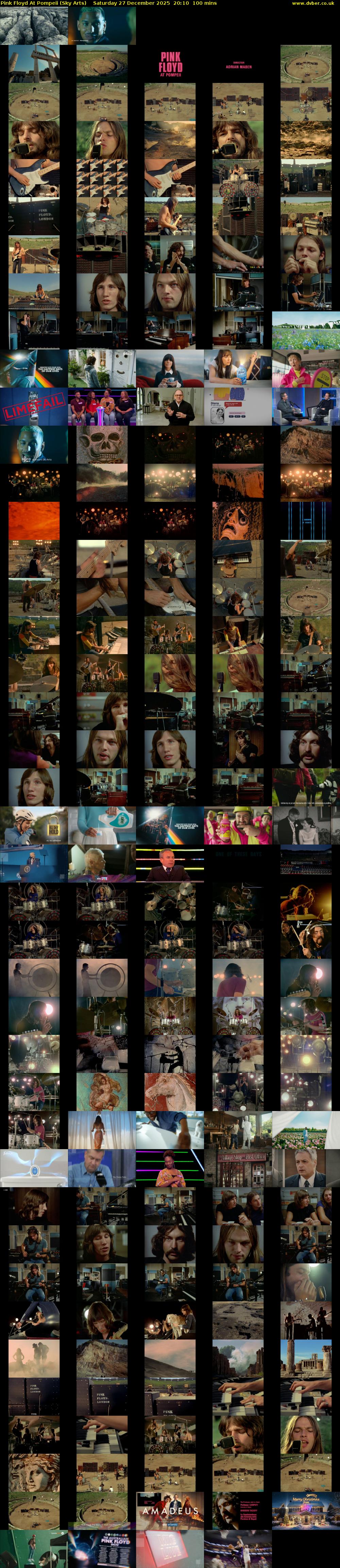 Pink Floyd At Pompeii (Sky Arts) Saturday 27 December 2025 20:10 - 21:50