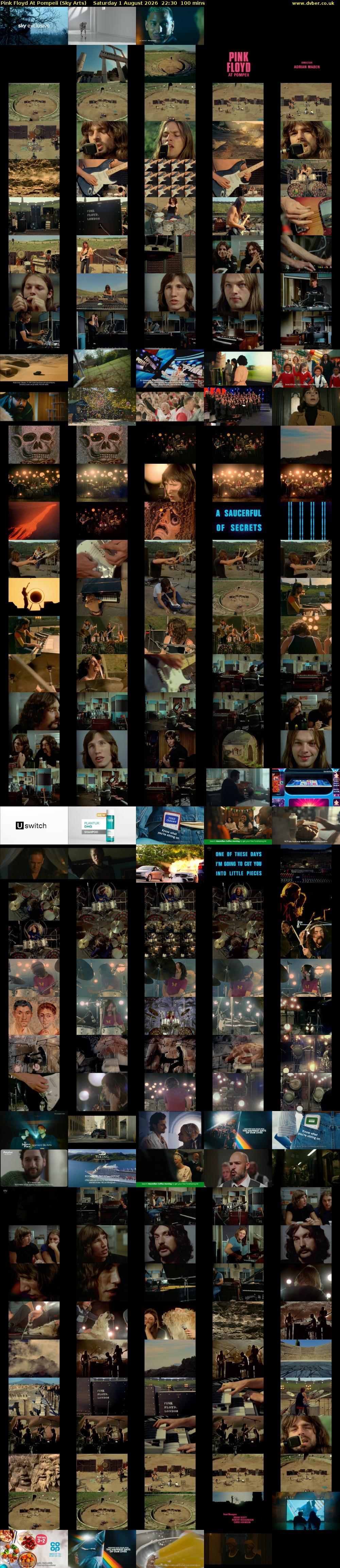 Pink Floyd At Pompeii (Sky Arts) Saturday 1 August 2026 22:30 - 00:10