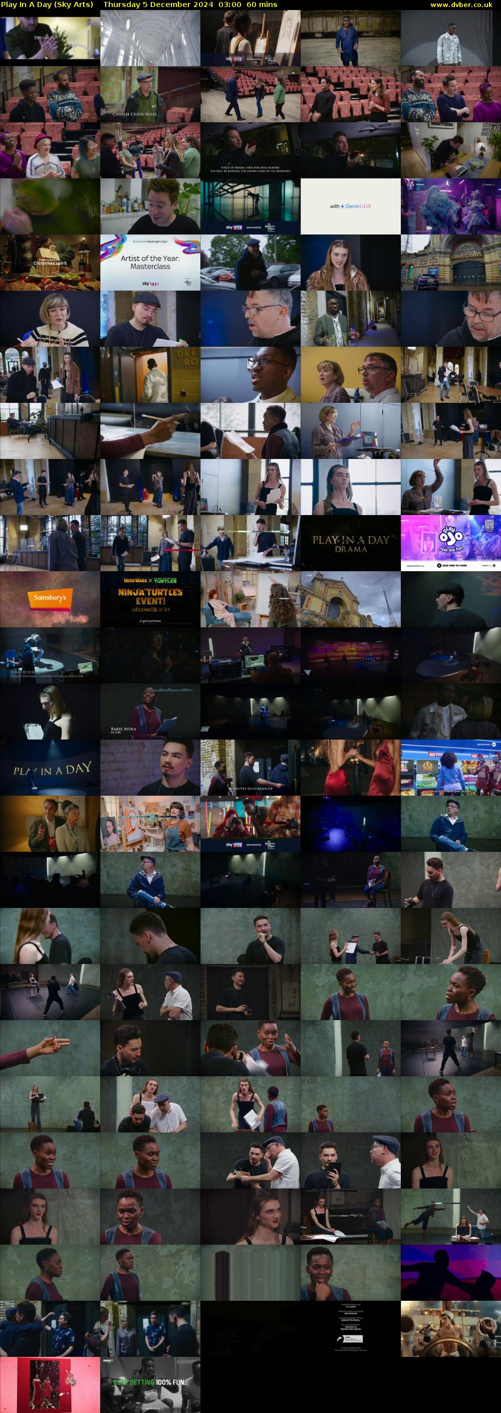 Play In A Day (Sky Arts) Thursday 5 December 2024 03:00 - 04:00