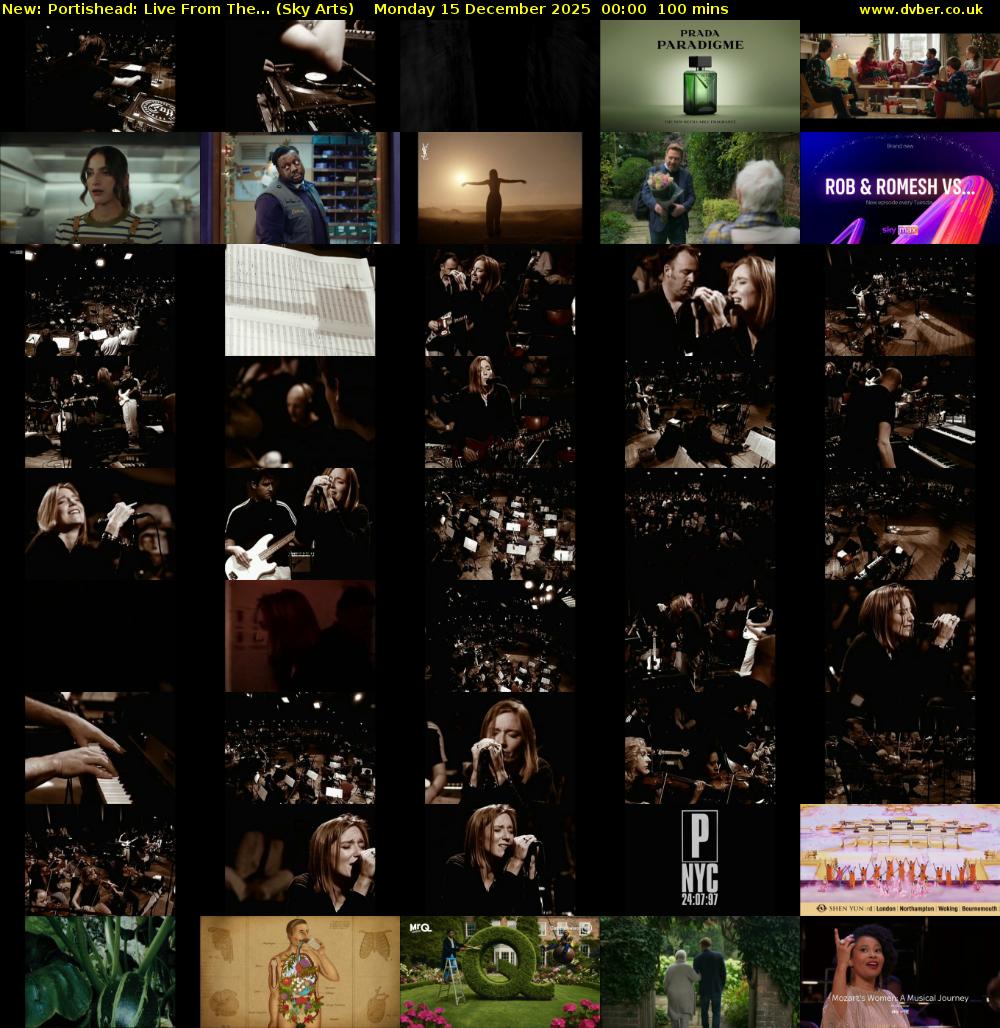 Portishead: Live From The... (Sky Arts) Monday 15 December 2025 00:00 - 01:40