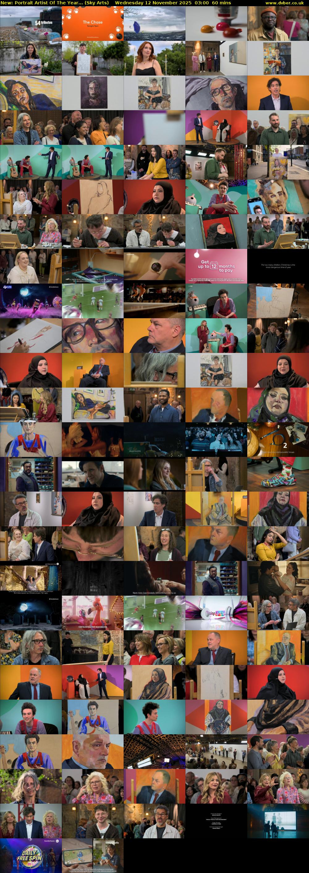 Portrait Artist Of The Year... (Sky Arts) Wednesday 12 November 2025 03:00 - 04:00