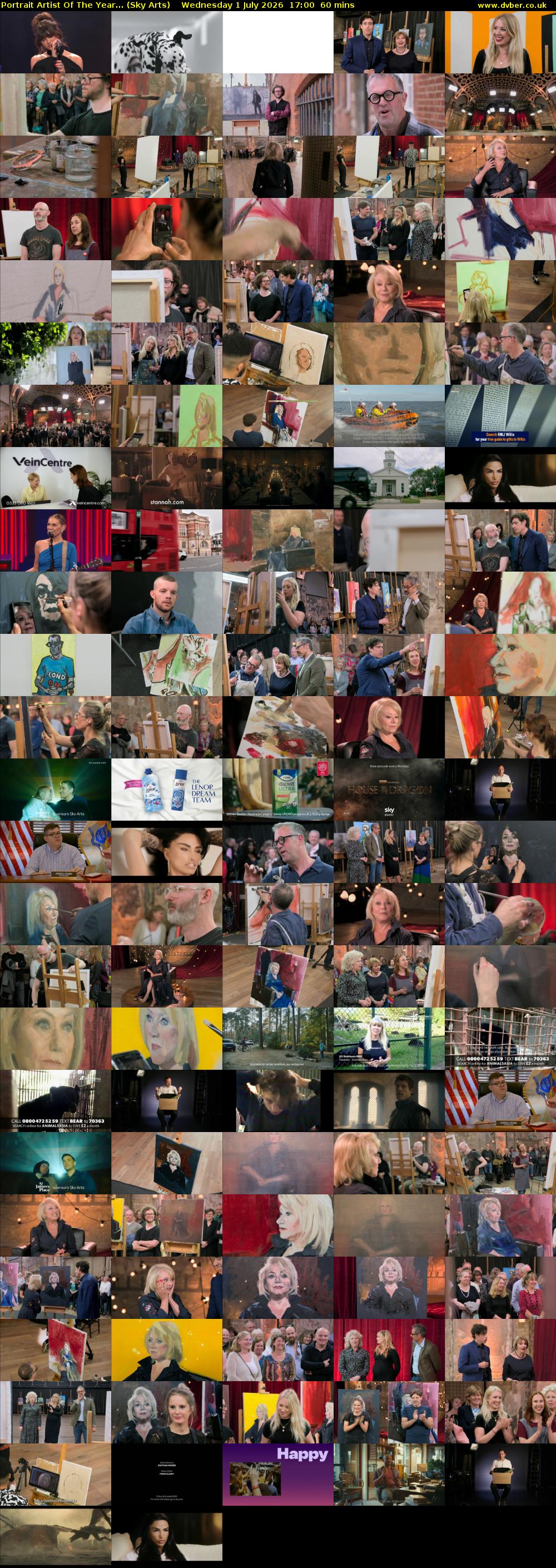Portrait Artist Of The Year... (Sky Arts) Wednesday 1 July 2026 17:00 - 18:00
