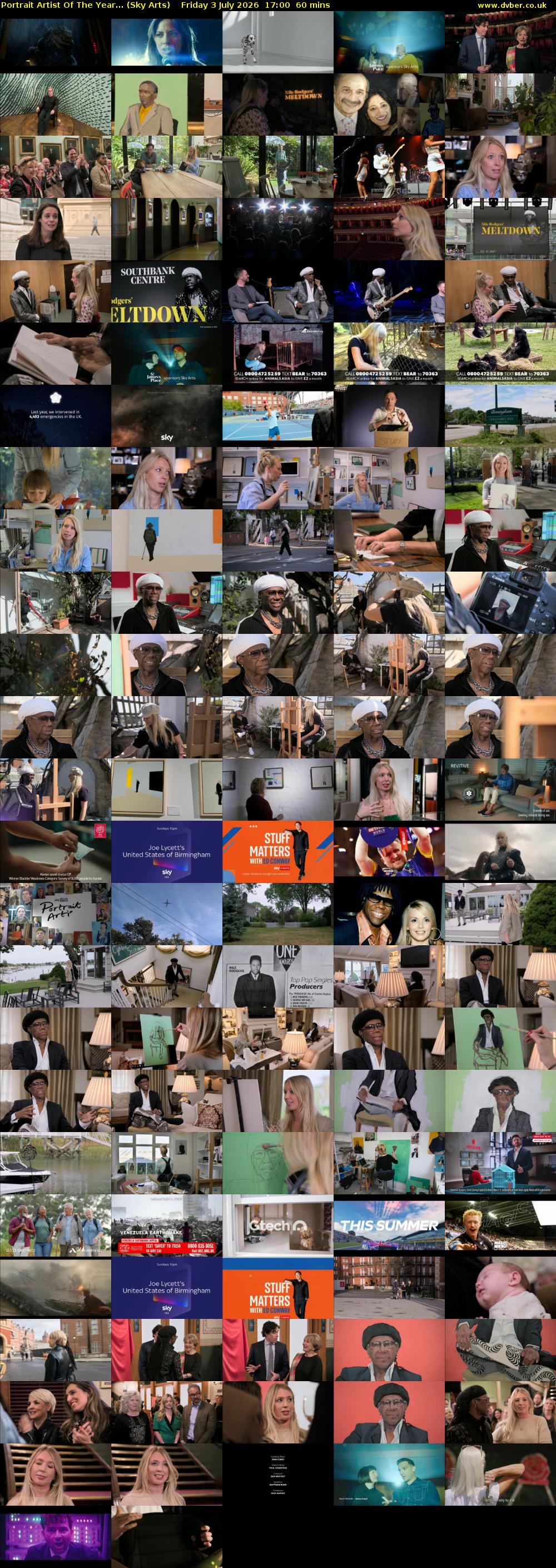 Portrait Artist Of The Year... (Sky Arts) Friday 3 July 2026 17:00 - 18:00