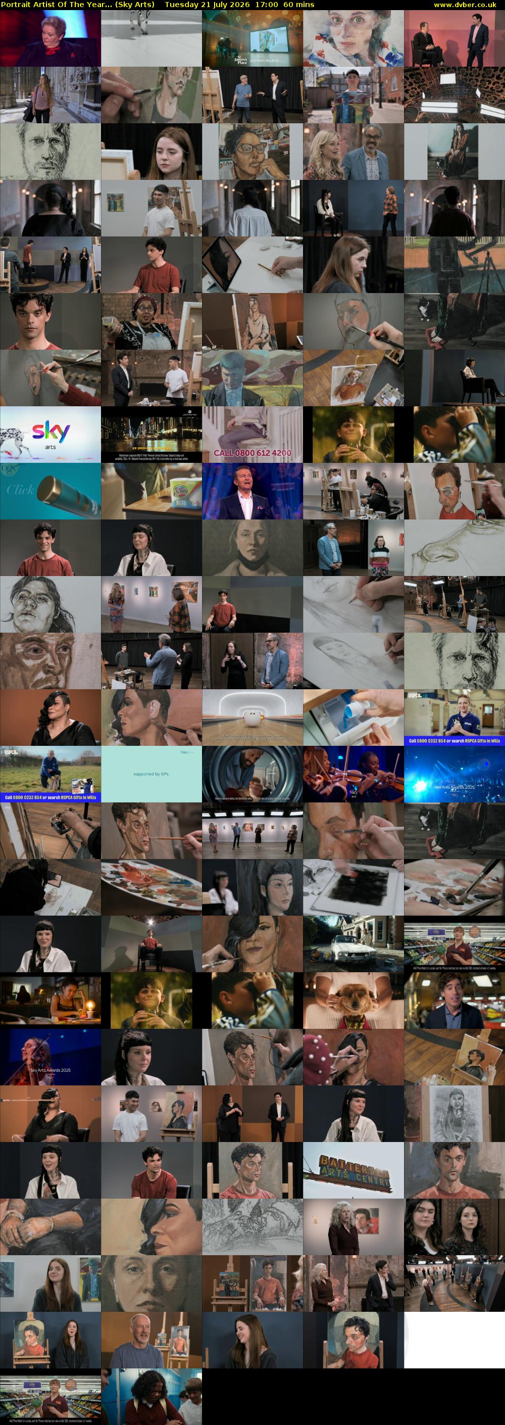 Portrait Artist Of The Year... (Sky Arts) Tuesday 21 July 2026 17:00 - 18:00