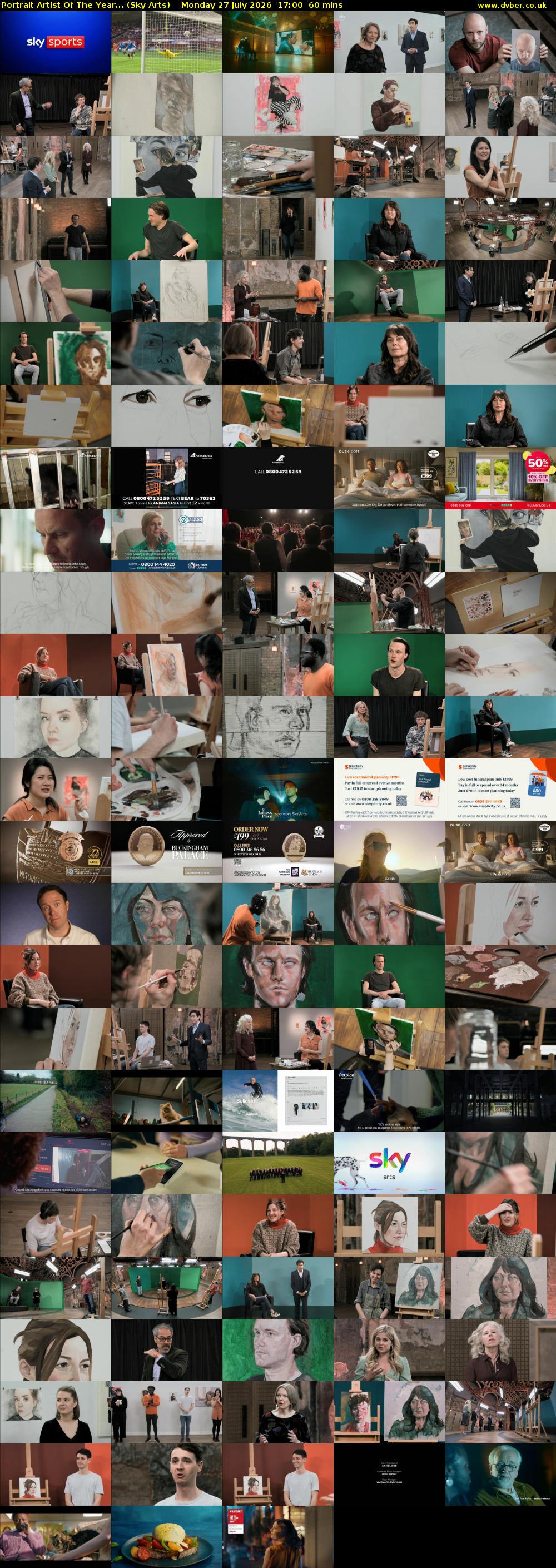 Portrait Artist Of The Year... (Sky Arts) Monday 27 July 2026 17:00 - 18:00